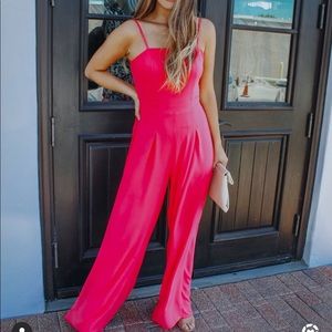 Pink Lilly Hot pink jumpsuit
